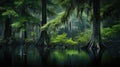 nature cypress swamp landscape Royalty Free Stock Photo