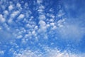 Delicate patterns of white clouds in the blue sky