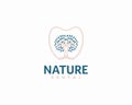 Nature Dental logo design concept, Dental Care logo, Clinic logo design template