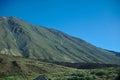 Nature in the desert, bush, mountains, islands, stones and bushes, plants under the scorching sun, red mountain, Teide national