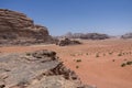 Nature, desert and rocks of Wadi Rum (Valley of the Moon), Jordan. UNESCO World Heritage Royalty Free Stock Photo