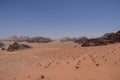 Nature, desert and rocks of Wadi Rum (Valley of the Moon), Jordan. UNESCO World Heritage Royalty Free Stock Photo