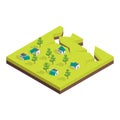 Nature Disaster Concept 3d Isometric View. Vector