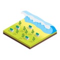 Nature Disaster Concept 3d Isometric View. Vector Royalty Free Stock Photo