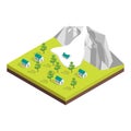 Nature Disaster Concept 3d Isometric View. Vector Royalty Free Stock Photo