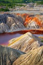 Nature disaster, lifeless land with polluted water