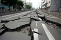 nature disaster in syria and turkey. Earthquake damaged buildings and roads.