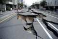 nature disaster in syria and turkey. Earthquake damaged buildings and roads