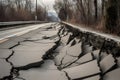 nature disaster in syria and turkey. Earthquake damaged buildings and roads.