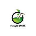 Nature drink logo vector concept, icon element, and template for company Royalty Free Stock Photo
