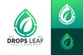 Nature Drop Leaf Logo Design, brand identity logos vector, modern logo, Logo Designs Vector Illustration Template Royalty Free Stock Photo