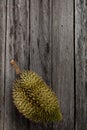 The nature durian king of fruit on wooden texture background