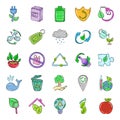 Nature and Eco Doodle Vectors Pack