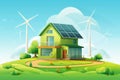 Nature eco environment ecological wind solar background green design energy illustration Royalty Free Stock Photo