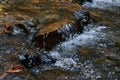 Nature and ecology concept - river water flow close-up Royalty Free Stock Photo