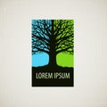 Nature, ecology or environment logo. leafless tree icon, symbol Royalty Free Stock Photo