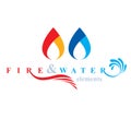 Nature elements harmony logo for use as corporate emblem, fire a
