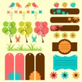 Nature elements for scrapbook Royalty Free Stock Photo