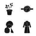 Nature, equipment, medicine and other web icon in black style.knitwear, design, textiles icons in set collection.