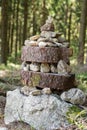 Stacking stones and piling them up - nature experience