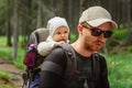 Nature exploration with male and baby Royalty Free Stock Photo