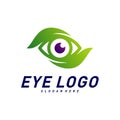 Nature Eye logo design concept vector, eye with Leaf logo template, icon symbol Royalty Free Stock Photo