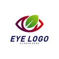 Nature Eye logo design concept vector, eye with Leaf logo template, icon symbol Royalty Free Stock Photo