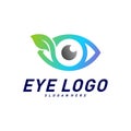 Nature Eye logo design concept vector, eye with Leaf logo template, icon symbol Royalty Free Stock Photo