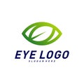 Nature Eye logo design concept vector, eye with Leaf logo template, icon symbol Royalty Free Stock Photo