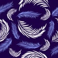 Bright feathers elements seamless pattern.