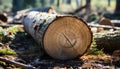 Nature fallen tree reveals the beauty of the woodpile generated by AI Royalty Free Stock Photo