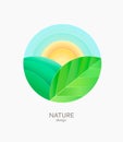 Nature farm logo, emblem, sticker, label.