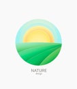 Nature farm logo, emblem or sticker.