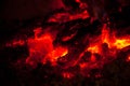 Nature fire flames on black background. Fire burning firewood burning fire flame texture in the fireplace charcoal Royalty Free Stock Photo