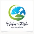 Nature Fish Logo Design Template Inspiration Royalty Free Stock Photo