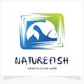 Nature Fish Logo Design Template Inspiration Royalty Free Stock Photo