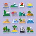 Nature flat icons set