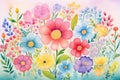 Nature flower background art background pattern blossom spring plant watercolor floral design Royalty Free Stock Photo
