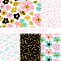 Nature Flower Trendy Seamless Patterns