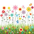 Nature of flowers vector for cute card or website decorating