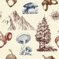 Nature and forest seamless pattern