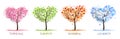 Nature Four stylized trees representing different seasons. Vector