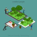 Nature Friendly Technology 3d Isometric flat man