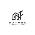 Nature furniture home logo design template