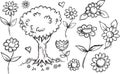 Nature Garden Sketch Doodle Set