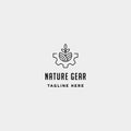 nature gear logo vector farm industry line icon symbol sign isolated