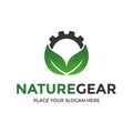 Nature gear vector logo template