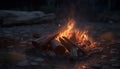 Nature glowing inferno a bonfire burning bright in the dark generated by AI Royalty Free Stock Photo