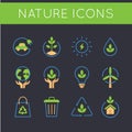 Nature and go green icons Royalty Free Stock Photo