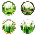 Nature and grass icon set